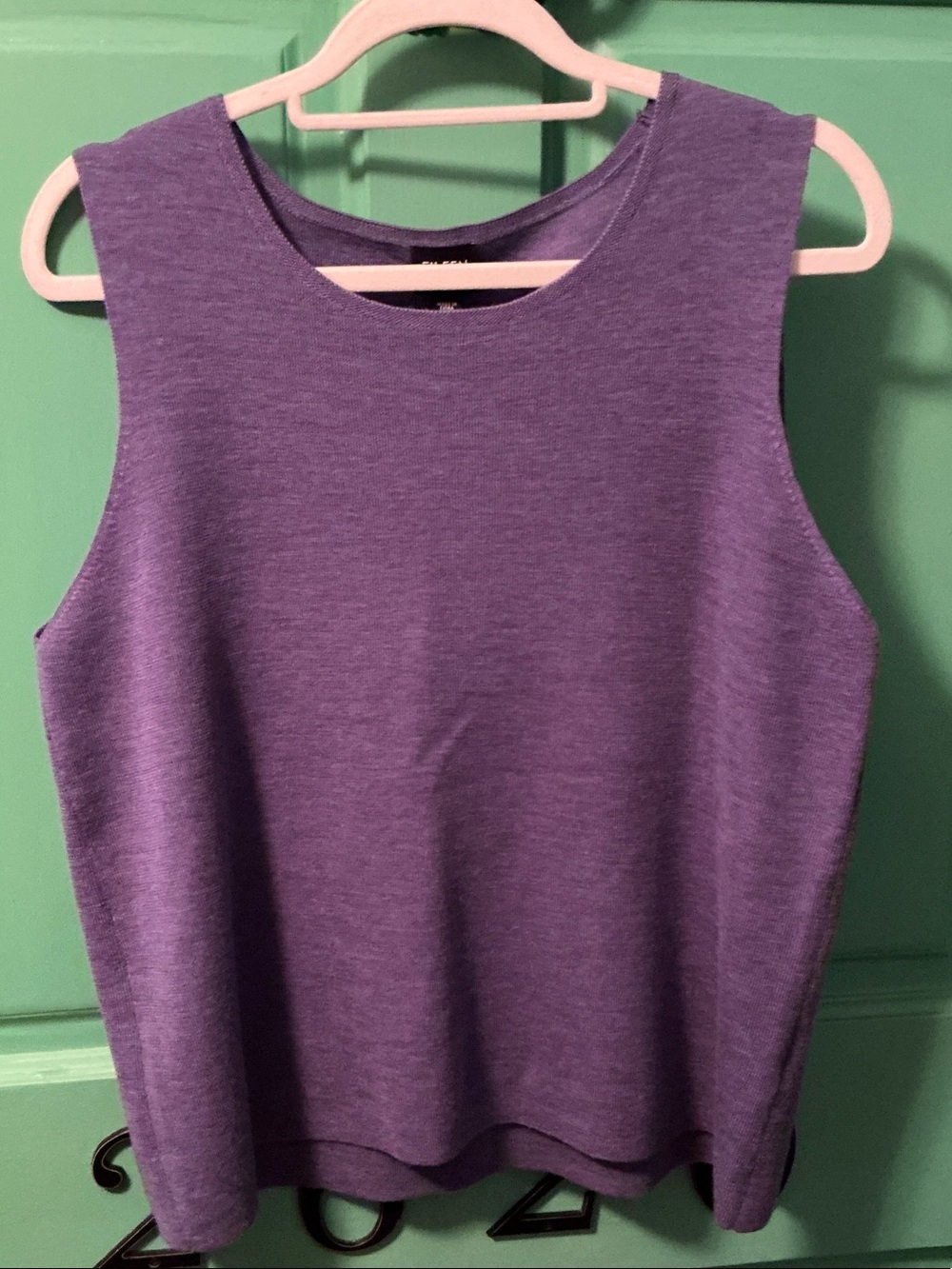 Eileen Fisher Purple Knit Tank made Italian yarn 👈 size large